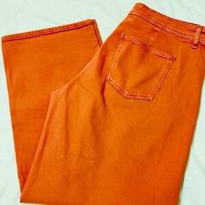 Orange High Rise Sailor Wide Leg Jeans - 16